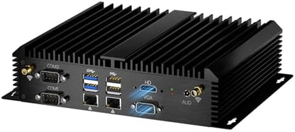 Kinupute Industrial Mini PC, Fanless Desktop Computer Core i7-1165G7 2.8-4.7GHz, Windows 11 Pro, 16G DDR4 RAM, 256G SSD, VGA/HDMI 4K@60Hz, 2x2.5G LAN Ports, 6xCOM RS232, 4G Module, WiFi6/BT5.1