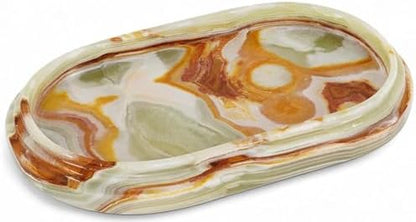 Marble Vanity Tray | Decorative Oval Tray | Bathroom Organizer Tray | Jewelry and Perfume Tray | Home Decor Catchall Tray - PuriLite