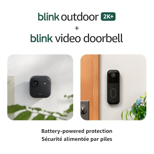 Blink Outdoor 2K+ and Video Doorbell – Two-year battery life, smart detection, Sync Module Core included – 5 cameras + Video Doorbell (black)