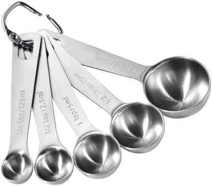 Measuring Cups, U-Taste Measuring Cups and Spoons Set of 15 in 18/8 Stainless Steel : 7 Measuring Cups and 7 Measuring Spoons with 2 D-Rings and 1 Professional Magnetic Measurement Conversion Chart