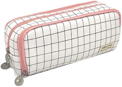 Big Capacity Pencil Case, OLIYuMi 3 Compartment Pencil Pouch Pencil Bag Storage Box Stationery Organizer Makeup Bag with Zipper Closure for Student Office College Boys and Girls (Pink)