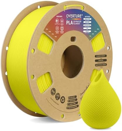 OVERTURE PLA Filament 1.75mm PLA 3D Printer Filament, 1kg Cardboard Spool (2.2lbs), Dimensional Accuracy +/- 0.02mm, Fit Most FDM Printer (Black 1-Pack)