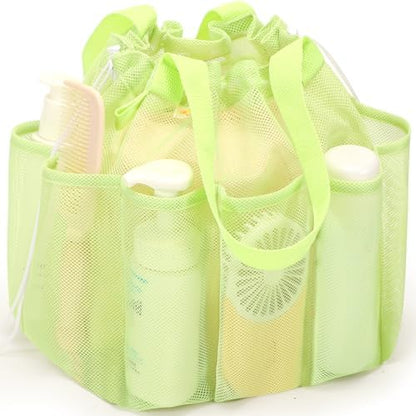 famichan Mesh Shower Caddy Portable, Dorm Room Essentials for College Students, Large Capacity with 8 Pockets Shower Bag for Camping,Swimming,Gym,Travel