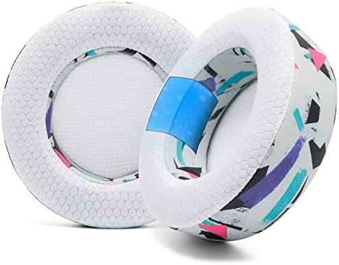 WC Freeze Virtuoso - Hybrid Fabric Cooling Gel Replacement Earpads for Corsair Virtuoso Gaming Headset, Made by Wicked Cushions, Improved Durability, Thickness and Sound Isolation |90s Black