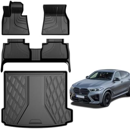 AOMSAZTO Floor Mats & Trunk Mat for 2024 2025 Chevy Equinox EV (Non Fuel),TPE All Weather Protection 2 Rows Car Floor Liners with Cargo Liner for Chevrolet Equinox EV (Non Fuel)