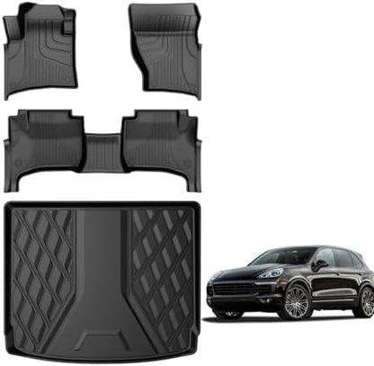 AOMSAZTO Floor Mats & Trunk Mat for 2024 2025 Chevy Equinox EV (Non Fuel),TPE All Weather Protection 2 Rows Car Floor Liners with Cargo Liner for Chevrolet Equinox EV (Non Fuel)