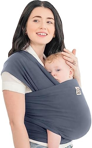 KeaBabies Baby Wrap Carrier - All in 1 Original Baby Carrier Newborn To Toddler Sling, Easy to Wear, Hands Free Bonding, Lightweight, Breathable Infant Wraps (Trendy Black)