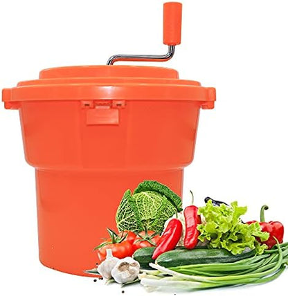 Jiwins Commercial Salad Spinner Large, 5 Gallon/19 Liter Manual Salad Spinner Jumbo Lettuce Spinner Lettuce Dryer-Dries up to 7 Heads of Lettuce
