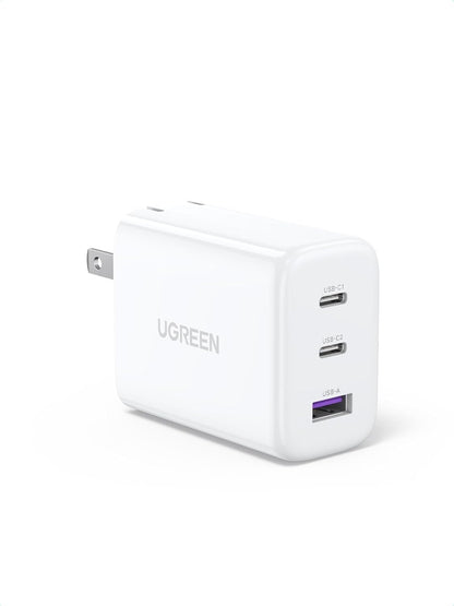 UGREEN 65W USB Type C Wall Charger 3-Port Block Fast PPS Compatible with MacBook Pro/Air, iPad Pro/Air, iPhone 16/15/14/13/12 Pro Max, Galaxy S25 S24 S23, S22, Steam Deck and More