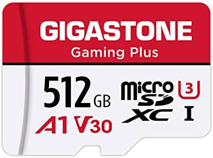 GIGASTONE 512GB Micro SD Card, Gaming Plus, MicroSDXC Memory Card for Nintendo-Switch 1, Wyze, GoPro, Dash Cam, Security Camera, 4K Video Recording, UHS-I A1 U3 V30 C10, up to 100MB/s, with Adapter