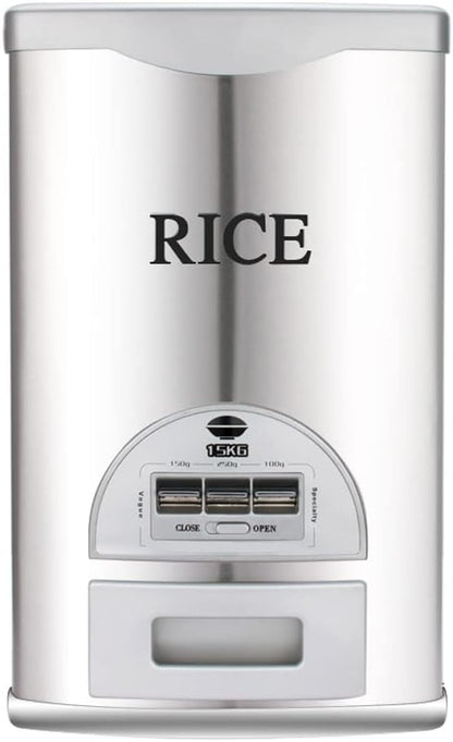 Rice Tank Rice Storage Rice Storage Container Stainless Steel 25/33/45/55/66LB Sealed Grain Rice Cabinet Rice Storage Bucket (Black 20kg)