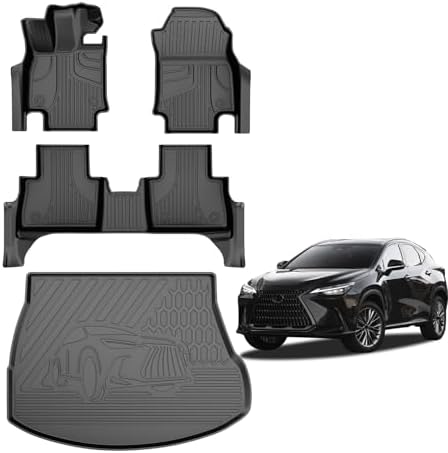 AOMSAZTO Floor Mats & Trunk Mat for 2024 2025 Chevy Equinox EV (Non Fuel),TPE All Weather Protection 2 Rows Car Floor Liners with Cargo Liner for Chevrolet Equinox EV (Non Fuel)