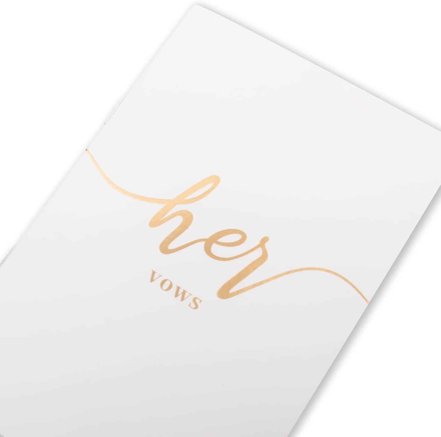 Vekola Vow Books for Wedding His and Hers Elegant Gold Foil Set of 2 Wedding Notebook with 28 Pages (Navy Blue+White)