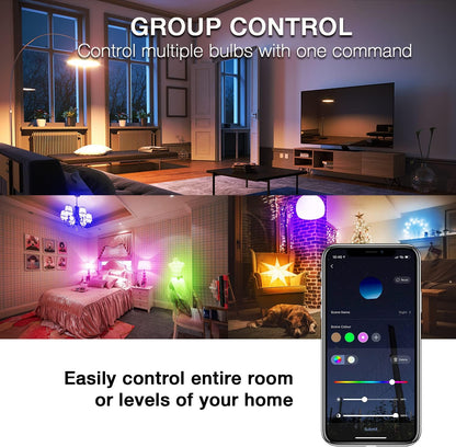 DAYBETTER Smart Light Bulbs, Alexa Light Bulb, WiFi Light Bulbs, RGBCW Color Changing Light Bulb A19 9W 800LM, Smart Bulbs that Work with Alexa & Google Assistant, 2.4Ghz only, No Hub Required,10 Pack