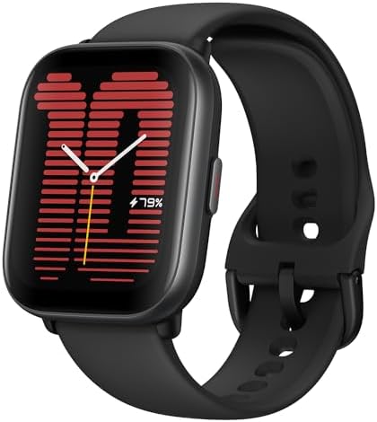 Amazfit Active Smart Watch 42mm, AI Fitness Tracker & Sleep Coach, GPS, Amazon Alexa Built-in, Bluetooth, 14-Day Battery, 120+ Sports Modes, Android & iPhone, Black