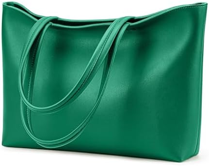 KALIDI Tote Bag Zipper Shoulder Bag Faux Leather Purses for Women Large Casual Handbag Work Dating College