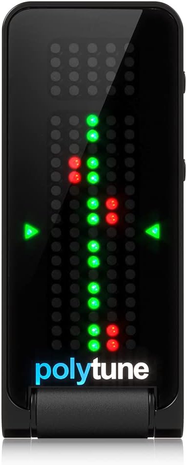 TC Electronic POLYTUNE CLIP Clip-On Tuner with Polyphonic, Strobe and Chromatic Modes and 108 LED Matrix Display for Ultimate Tuning Performance