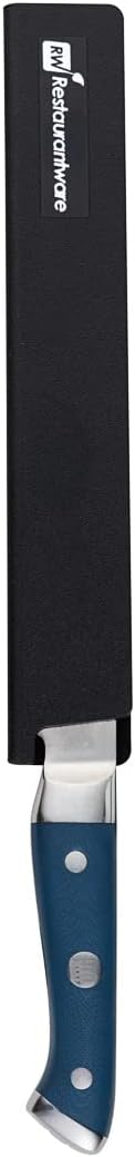 Sensei 8.5 x 1.4 Inch Knife Sleeve, 1 Knife Protector - Fits Fillet Knife, Felt Lining, Black Plastic Knife Blade Guard, Durable, Cut-Proof - Restaurantware