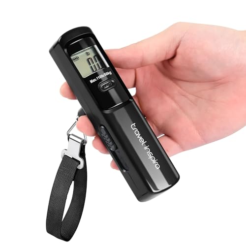travel inspira Luggage Scale Battery-Free, Travel Essentials, Portable Handheld Digital Suitcase Weight Scale for for Travel Accessories, 110lbs/50kg