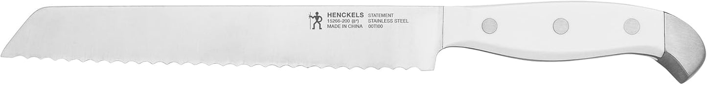 HENCKELS Statement 15Piece White-Handled Knife Block Set with Shears, Sharpening Steel - Dishwasher Safe, Ergonomic Handle