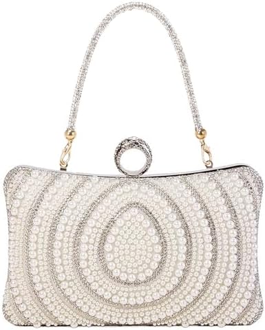 Women's Evening Handbags Pearl Clutch Purse Beaded bag Bridal Clutch wedding Purse