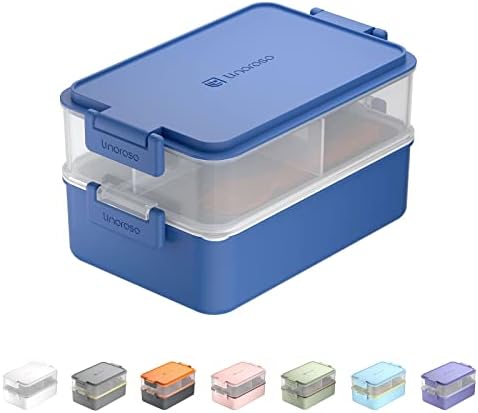 Linoroso Stackable Bento Box Adult Lunch Box | Meet All You On-The-Go Needs for Food, Salad and Snack Box, Premium Bento Lunch Box for Adults Include Utensil Set, Dressing Containers - Pale Mint