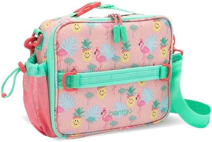 Bentgo® Kids Lunch Bag - Durable, Double Insulated, Water-Resistant Fabric, Interior & Exterior Zippered Pockets, Water Bottle Holder - Ideal for Children 3+ (Shark)