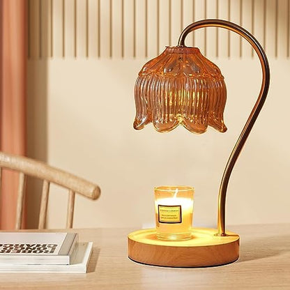 GEEZO Fragrance Candle Warmer Lamp,Electric Candle Warmer with Timer & Dimmer, Mom Christmas Birthday Gifts for Women, House Warming Gifts New Home Bedroom Decor