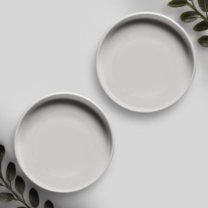 Heavy Duty Ceramic Black Plant Saucer - with Silicone Feet for Added Surface Protection - Scratch-Resistant Plant Drip Trays for Pots 8.3" at the Base or Less, Plant Plate, 7-8 Inch Plant Saucer