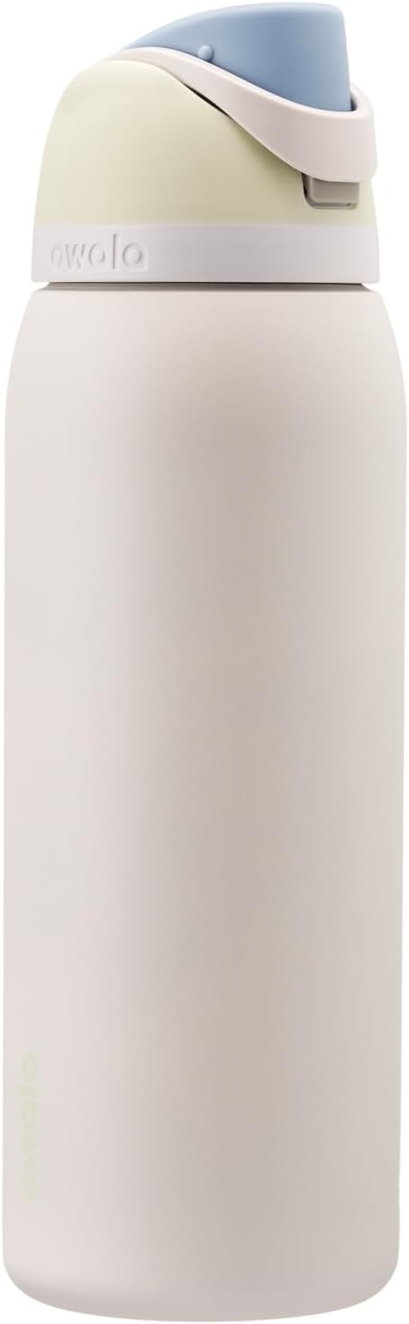 Owala FreeSip Insulated Stainless Steel Water Bottle with Straw for Sports and Travel, BPA-Free, 24-oz, Very, Very Dark