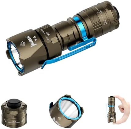WUBEN T4 Flashlight Rechargeable, Mini Tactical Flashlight Military Grade 401M Long Throw, Small Flashlight with Tactical/Duty/Lock 3 Modes, EDC Flash Light for Police, Emergency and Daily Use