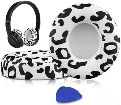 SoloWIT® Ear Pads Cushions Replacement, Earpads for Beats Solo 2 & Solo 3 Wireless On-Ear Headphones with Soft Protein Leather, Stronger Adhesive, Noise Isolation Memory Foam - Black