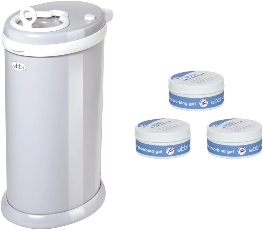 Ubbi Steel Diaper Pail, White