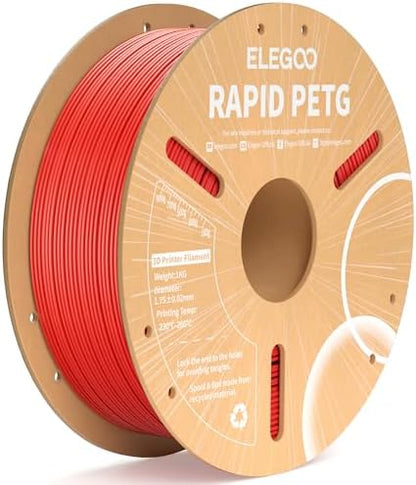 ELEGOO Rapid PETG Filament 1.75mm Black 1KG, 3D Printer Filament Max 600 mm/s High Speed Printing, Dimensional Accuracy +/- 0.02 mm Fit Most FDM Printer 1kg Cardboard Spool