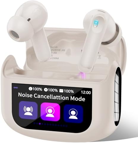 Wireless Earbuds, Bluetooth 5.4 Ear Buds with Multifunctional Touch Screen, 48H HiFi Stereo Headphones, ANC/ENC Noise Cancelling Mic, IPX7 Bluetooth Earbuds with 5 EQ Modes, in Ear Earphones, Black