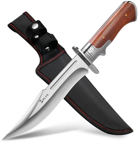Hunting Knife with Sheath Camping Knife: Fixed Blade Outdoor Knives for Men - 17.5cm Sharp Blade Full Tang Bushcraft Knives for Survival