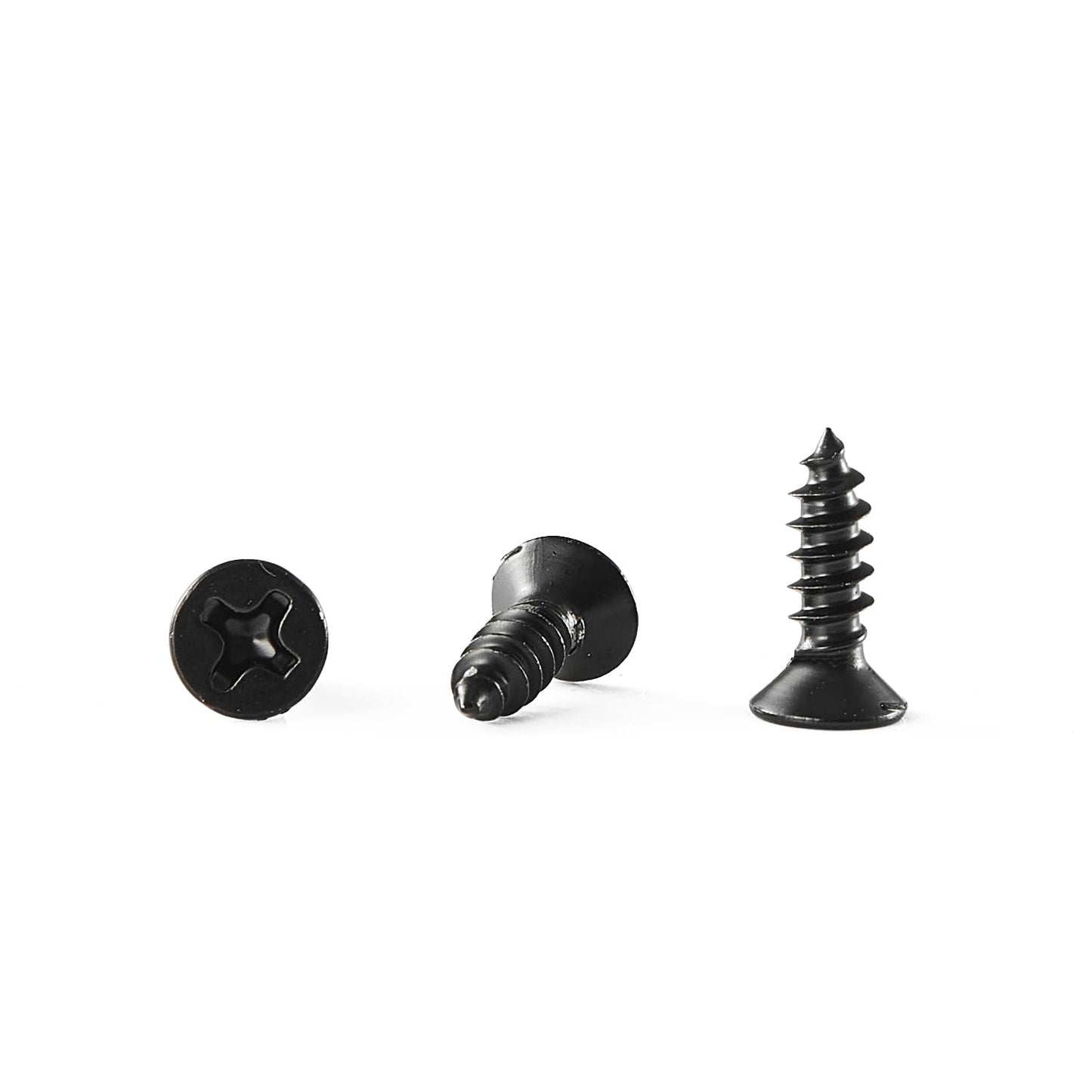 GOHODOMINO #4 x 1/2" Wood Screw 100Pcs, Stainless Steel 304 (18-8) Screws Flat Head Phillips Fast Self Tapping Drywall Screws Black Oxide
