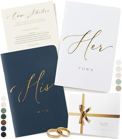 ARTESORI Wedding Vow Book for Her & Him, Soft Touch, Gold Foil Engraving, 28 Lined Pages, Wedding Vow Books His and Hers, Wedding Essentials, Wedding Registry Ideas, His and Hers Gifts [Mint & Sage]