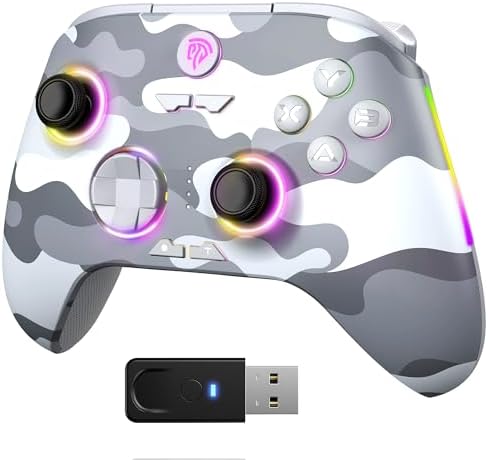 EasySMX X15 PC Controller - Enhanced Wireless Bluetooth Controller with Hall Joysticks/Hall Triggers/RGB Lighting - No Stick Drift, No Dead Zone - Work for Windows PC, Android, Steam and Switch