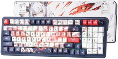 Redragon K686 PRO 98 Keys Wireless Gasket RGB Gaming Keyboard, 3-Modes Anime Mechanical Keyboard w/Hot-Swap Socket, Dedicated Knob Control & Sound Absorbing Pads, Custom Hi-Fi Linear Switch