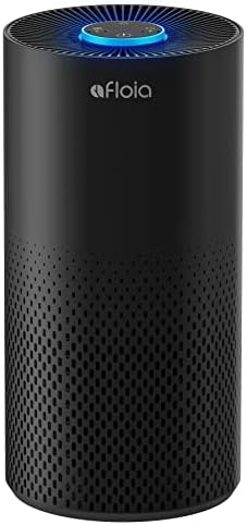 Air Purifiers for Home Large Room Up to 1076 Ft², Afloia 3-Stage Air Purifier for Bedroom 22 dB, Air Filter for Pets Dust Dander Mold Pollen, Odor Smoke Eliminator, Kilo Black, 7 Colors Light - PuriLite