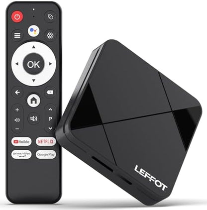 LEFFOT Android TV Box 14, 2025Smart 4K UHD Steaming Devices for TV,2GB RAM + 16GB ROM,Home Smat TV Box,with HDR10,2.4G&5G WiFi 6,BT 5.0 RK3518