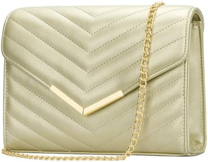 KKXIU Women Formal Vegan Leather Evening Envelope Clutch Purses and Handbags for Party Wedding Prom Bridal - PuriLite