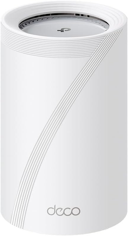 TP-Link Deco BE11000 Tri-Band WiFi 7 Mesh (Deco BE65 Pro) - 11 Gbps, 6 GHz/5 GHz/2.4 GHz Bands, 5 Gbps Ports, MLO, 320 MHz Channels, HomeShield, Universal Compatibility - 2-Pack