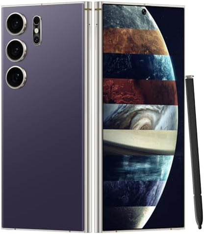 Unlocked Cell Phones Smartphone Unlocked Phones 8+256GB 6.8" HD Screen Dual SIM 108MP+48MP Camera and Built-in Pen (Violet)