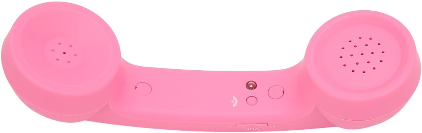 Qiilu Retro Telephone Handset for Mobile Phones - Rechargeable Radiation Proof Handset Receiver with USB Charging (Red)