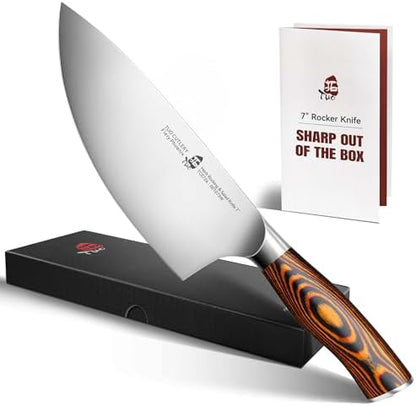 TUO Boning Knife - Razor Sharp Fillet Knife - High Carbon German Stainless Steel Kitchen Cutlery - Pakkawood Handle - Luxurious Gift Box Included - 7 inch - Fiery Phoenix Series