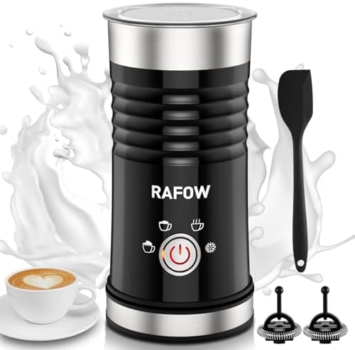 4 in 1 Electric Milk Frother: 10oz/350 mL Large Capacity Electric Milk Steamer for Hot and Cold Milk Froth - Automatic Milk Frother & Warmer for Latte, Cappuccinos, Macchiato, Hot Chocolate
