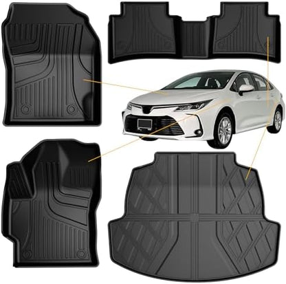 AOMSAZTO Floor Mats & Trunk Mat for 2024 2025 Chevy Equinox EV (Non Fuel),TPE All Weather Protection 2 Rows Car Floor Liners with Cargo Liner for Chevrolet Equinox EV (Non Fuel)
