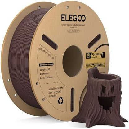 ELEGOO PLA Filament 1.75mm Black 1KG,3D Printer Filament Dimensional Accuracy +/- 0.02mm,1kg Cardboard Spool(2.2lbs) 3D Printing Filament Fits for Most FDM 3D Printers